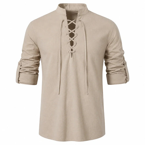 Caspian Men’s Relaxed-Fit Lace-Up Shirt